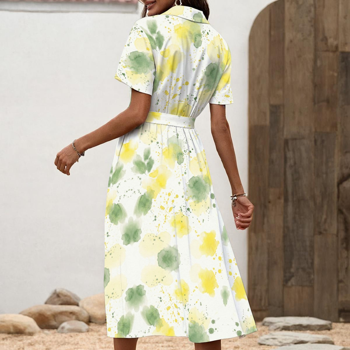 Vestido Classic com cinto Lemon Fresh