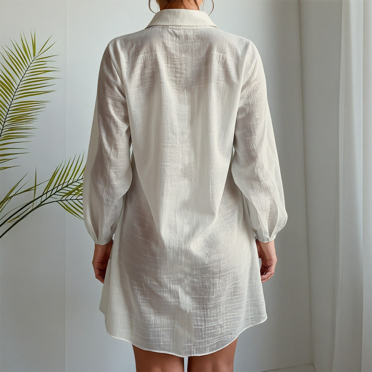 Vestido Camiseiro Efeito Bambu, Lemon Fresh