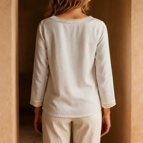 Blusa Casual de Manga Comprida