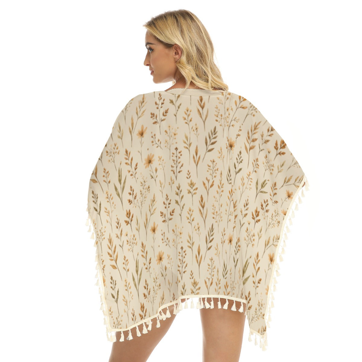 Poncho Botânico com Franjas | HAMAR