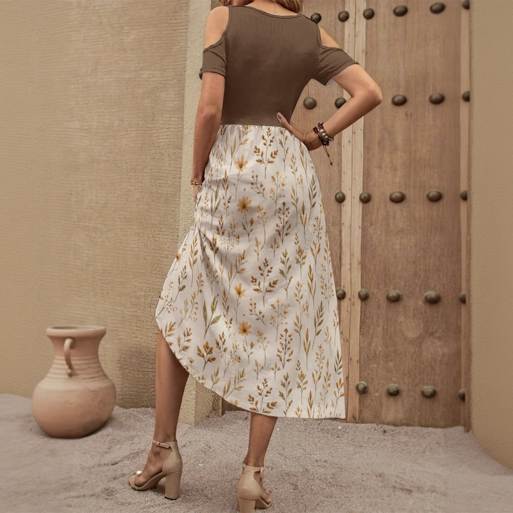 Vestido Comprido com Ombros Descobertos