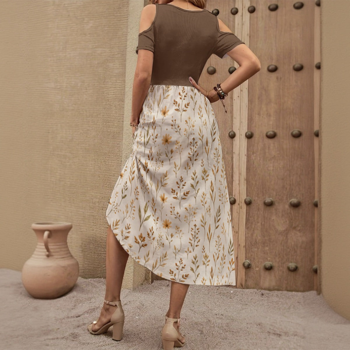 Vestido Comprido com Ombros Descobertos
