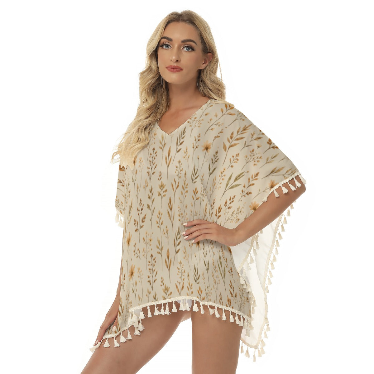 Poncho Botânico com Franjas | HAMAR