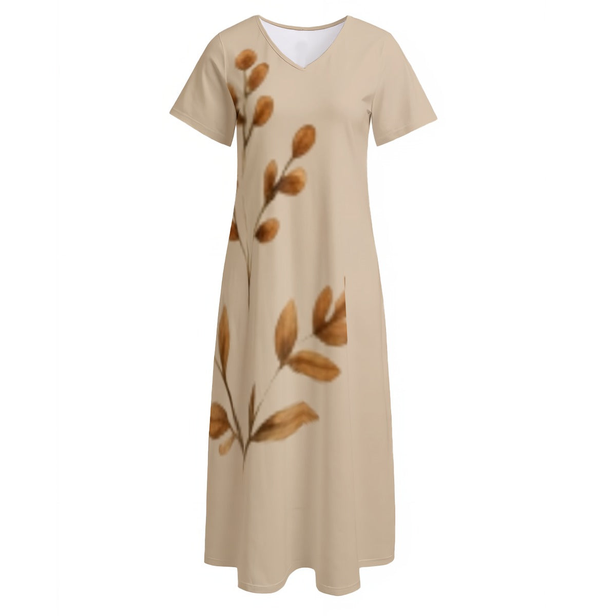 Vestido Midi com Decote em V