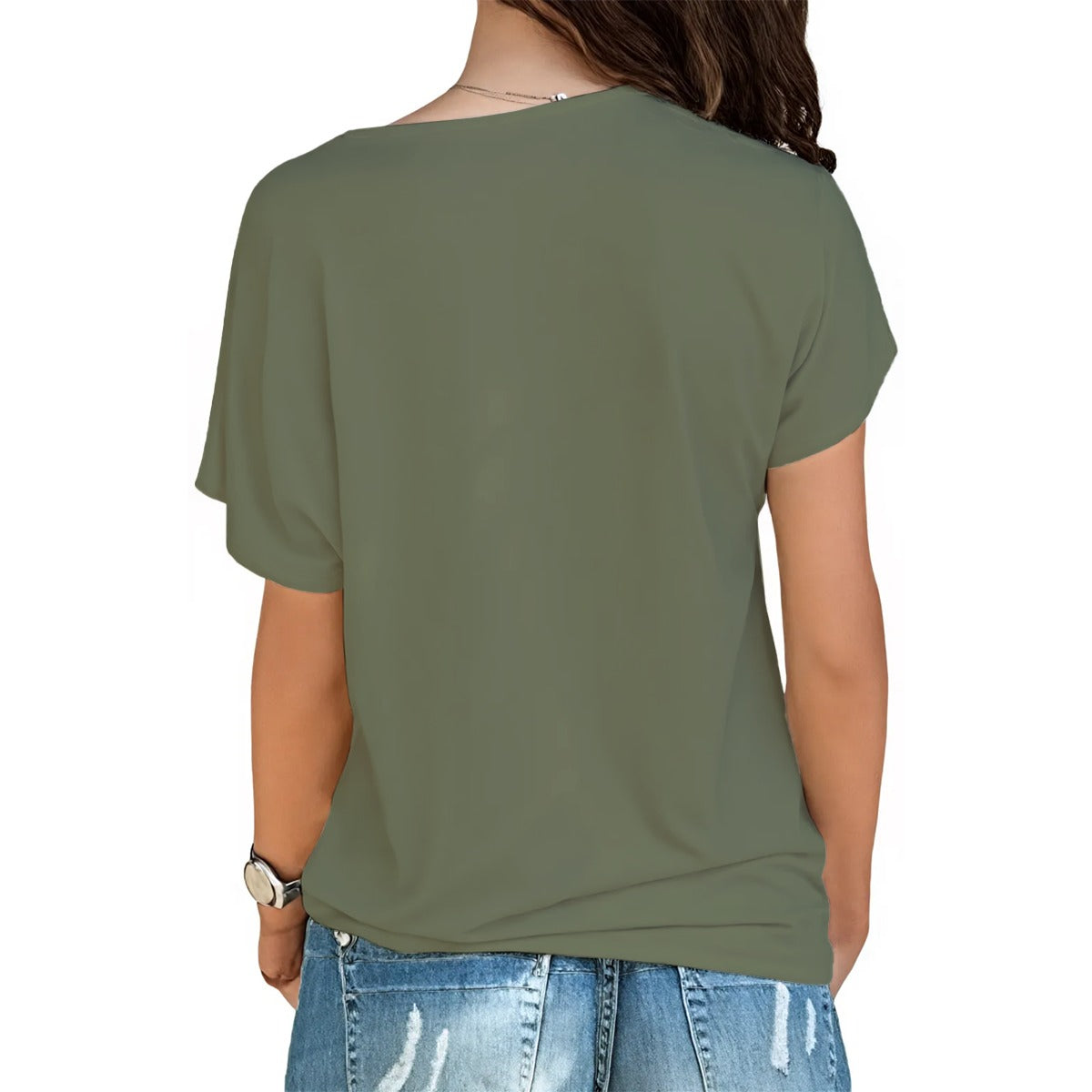 T-shirt Assimétrica Verde Oliva | HAMAR Essenciais