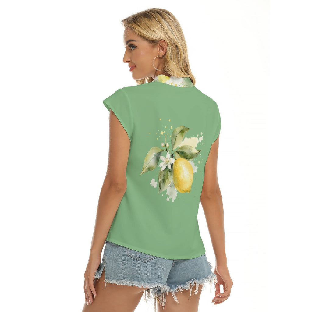 Blusa Casual Decote em V Lemon Fresh