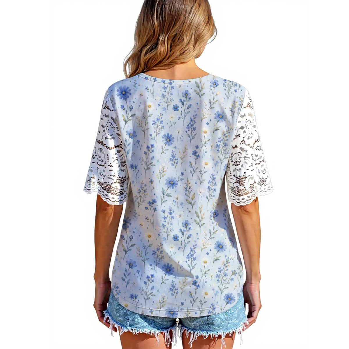 Blusa Feminina com Mangas em Renda