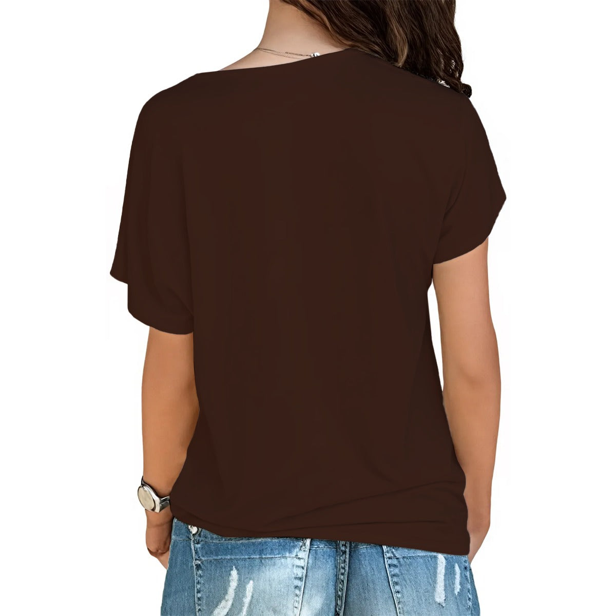 T-shirt Assimétrica Castanho| HAMAR Essenciais