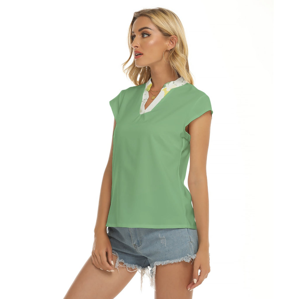 Blusa Casual Decote em V Lemon Fresh