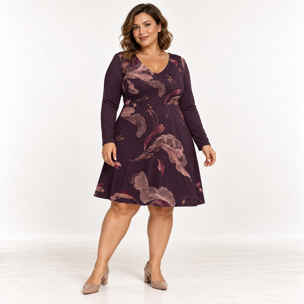 Vestido Curto Plus-Size Autumn Bloom | H'amar