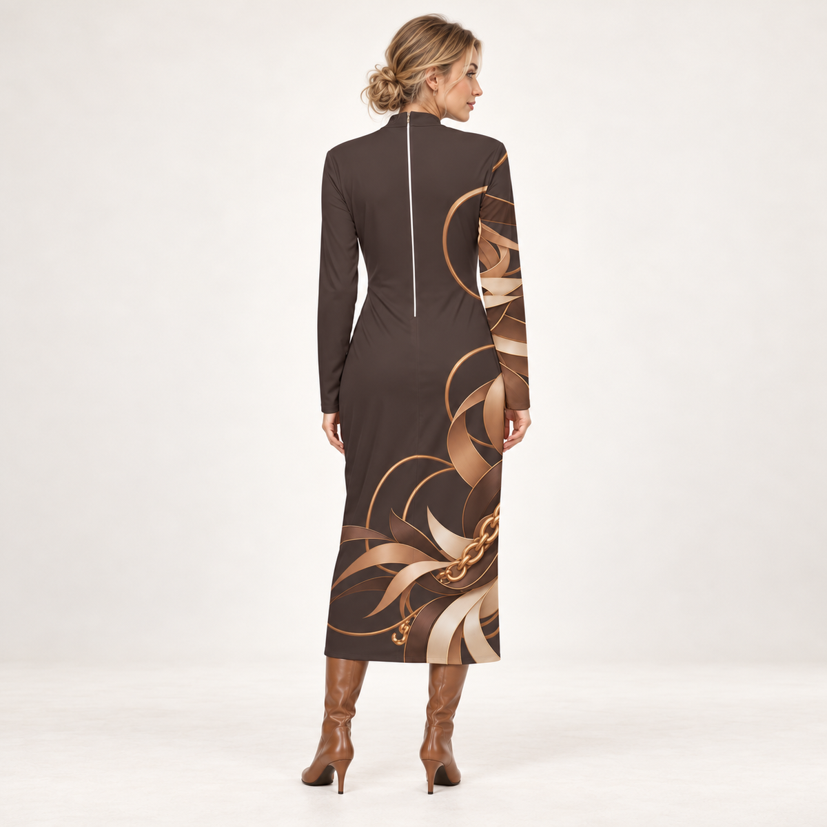 Vestido Maxi Reversível Golden Chain | H'amar