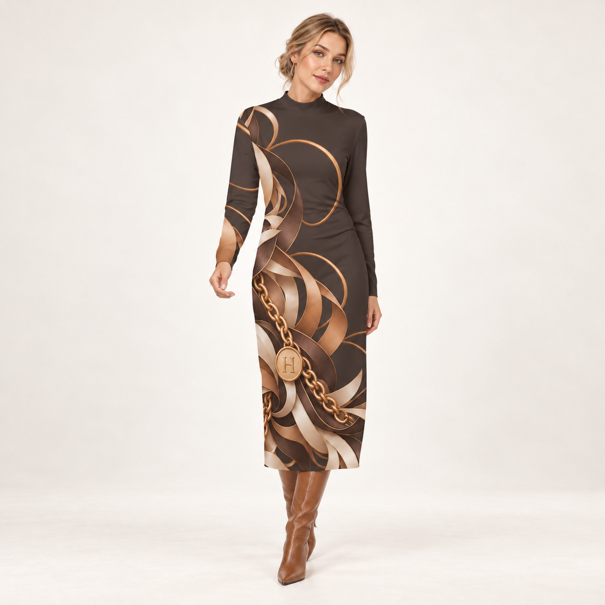 Vestido Maxi Reversível Golden Chain | H'amar
